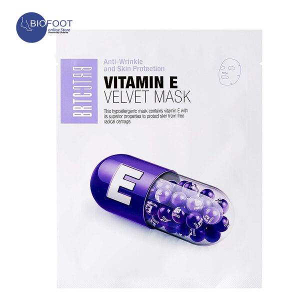 BRTC Vitamin E Velvet Face Mask, Anti Wrinkle, Smoothing, Protects Skin Against Sun Damage, 1 Sachet, 25g