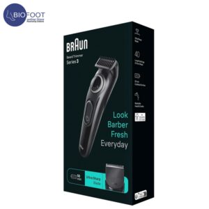 Braun Beard Trimmer Series 3 BT3410, Electric Beard Trimmer For Men, Incl. Ultra-Sharp Blade, 40 Length Settings, Styling Tools, Rechargeable 50-min Cordless Runtime & Washable