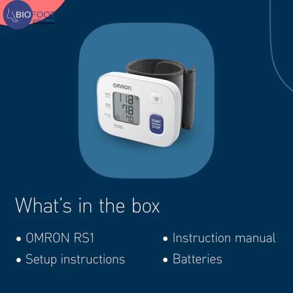 OMRON RS1 Automatic Wrist Blood Pressure Monitor for Home Use or on The Go - Clinically Validated Wrist Blood Pressure Machine with Pre-Formed Wrist BP Cuff (13.5-21.5 cm) - Cuff Wrap Guide Included - Image 4