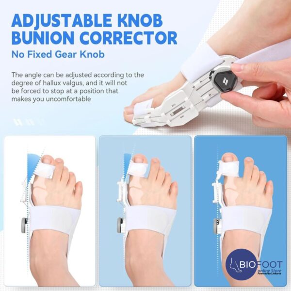 BIOFOOT Micro Adjustable Dial 2024 Orthopedic Bunion Corrector with & Silicone Pad, Big Toe Straightener & Separator, Hallux Valgus Brace for Bunion Pain Relief, 1pc (Left/Right) - Image 4