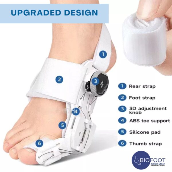 BIOFOOT Micro Adjustable Dial 2024 Orthopedic Bunion Corrector with & Silicone Pad, Big Toe Straightener & Separator, Hallux Valgus Brace for Bunion Pain Relief, 1pc (Left/Right) - Image 2