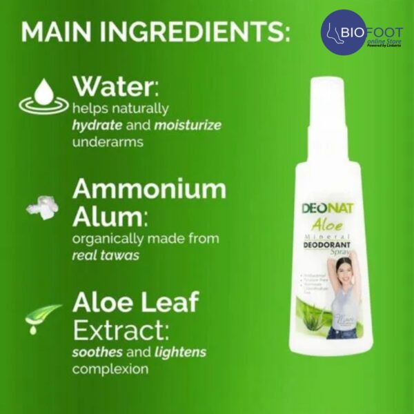 Deonat Deodorant  Aloe Mineral Deodorant Spray 100ml - Image 6