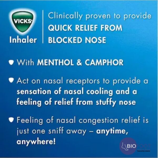 Vicks Vapor Inhaler Nasal Congestion Allergy Blocked Nose Key Chain 0.5ml - Image 5
