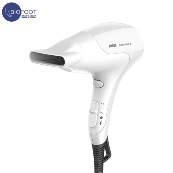 Braun Satin Hair Dryer BRHD180 Power Perfection | 1800 Watts | 2 Heat Settings | Cold Shot | Fast & Easy Drying | Ultra Light | Styline Nozzle - White - Image 3