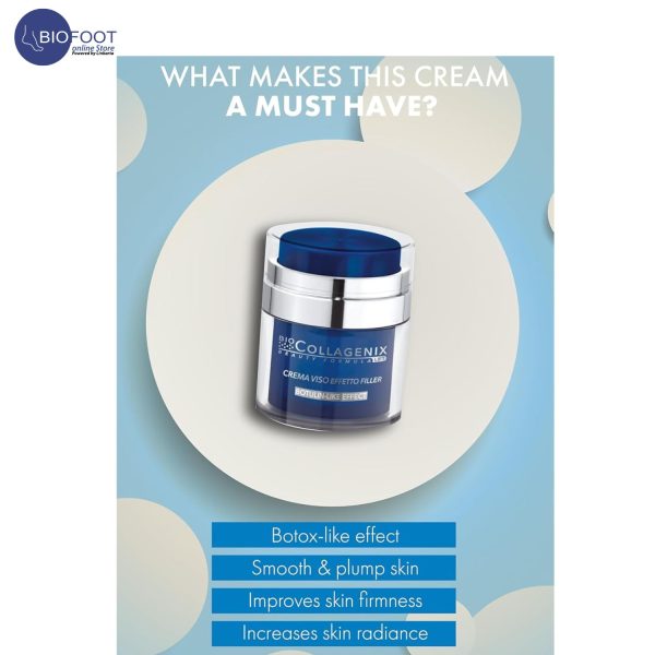 ESI BioCollagenix Anti-Aging Face Filler Cream – Botulin-Like Effect with Argireline, Marine Collagen & Hyaluronic Acid – Reduces Wrinkles, Firming, Hydrates & Brightens, Lightweight & Non-Greasy 50ml - Image 6