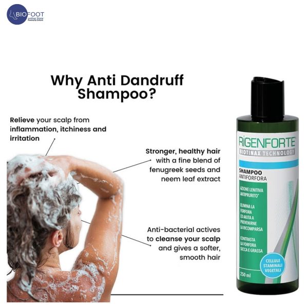 ESI Rigenforte Anti-Dandruff Shampoo For Both Dry And Oily Hair To Treats Dry And Greasy Dandruff With An Antifungal Action & Other Natural Ingredients  250ml - Image 5