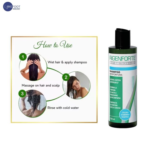 ESI Rigenforte Anti-Dandruff Shampoo For Both Dry And Oily Hair To Treats Dry And Greasy Dandruff With An Antifungal Action & Other Natural Ingredients  250ml - Image 6