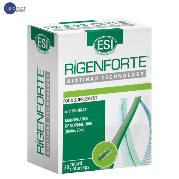 Rigenforte Hair Supplement, 30 Naturcaps- Biotinax Formula with Biotin, Zinc, Copper, Vit E & Selenium for Strong Hair & Nails, Slow Release, Natural Ingredients, Reduces Hair Loss & Boosts Elasticity