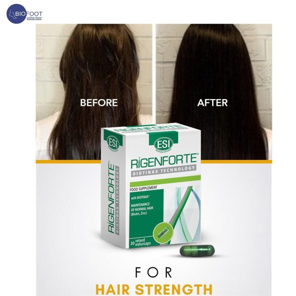 Rigenforte Hair Supplement, 30 Naturcaps- Biotinax Formula with Biotin, Zinc, Copper, Vit E & Selenium for Strong Hair & Nails, Slow Release, Natural Ingredients, Reduces Hair Loss & Boosts Elasticity - Image 5
