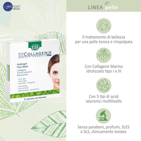 ESI Biocollagenix Hydrogel Face Mask Marine Collagen, Hyaluronic Acid, Resveratrol  Moisturizing & Anti-Fatigue Skincare 2pcs - Image 4