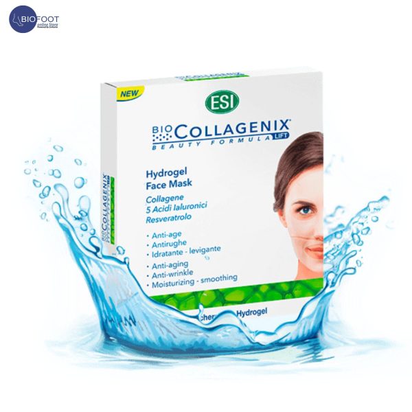 ESI Biocollagenix Hydrogel Face Mask Marine Collagen, Hyaluronic Acid, Resveratrol  Moisturizing & Anti-Fatigue Skincare 2pcs - Image 3
