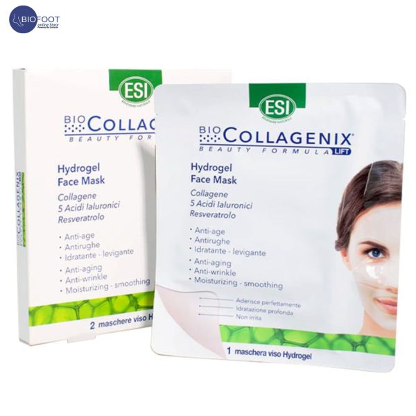 ESI Biocollagenix Hydrogel Face Mask Marine Collagen, Hyaluronic Acid, Resveratrol  Moisturizing & Anti-Fatigue Skincare 2pcs - Image 2