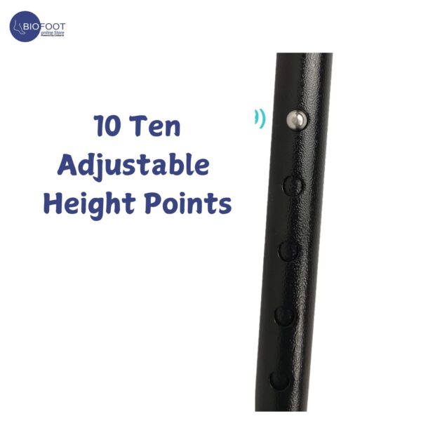 Euromed 937 Elbow Crutches Full Black with Strap - Image 2