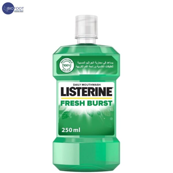 Listerine, Fresh Burst, Daily Mouthwash, With Germ-Killing Oral Care Formula To Reduce Plaque, 250ml