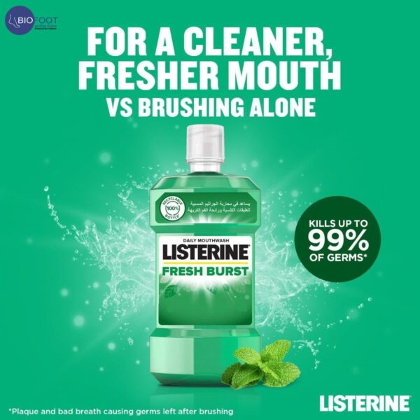Listerine, Fresh Burst, Daily Mouthwash, With Germ-Killing Oral Care Formula To Reduce Plaque, 250ml - Image 7