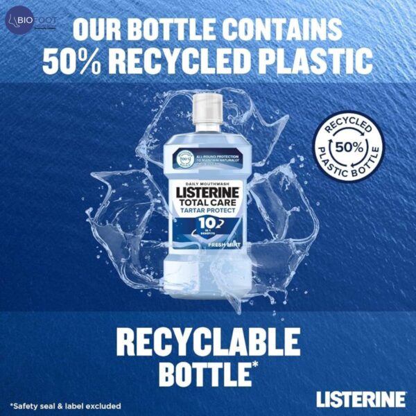Listerine Total Care Tartar Protect 10in1 Benefits Fluoride Mouthwash 250ml - Image 6