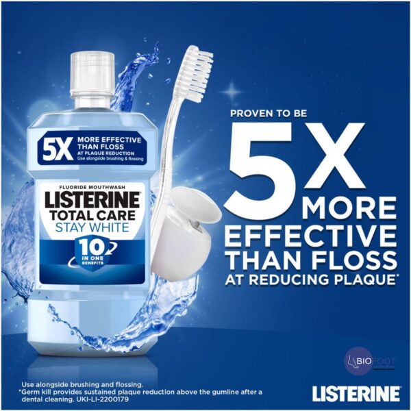 Listerine Total Care Tartar Protect 10in1 Benefits Fluoride Mouthwash 250ml - Image 2