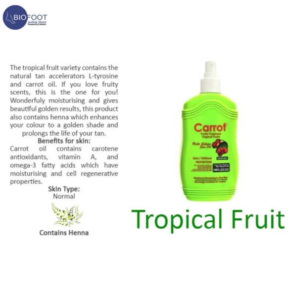 Carrot Sun Tropical Fruit Tanning Oil Spray 200ml - Image 4