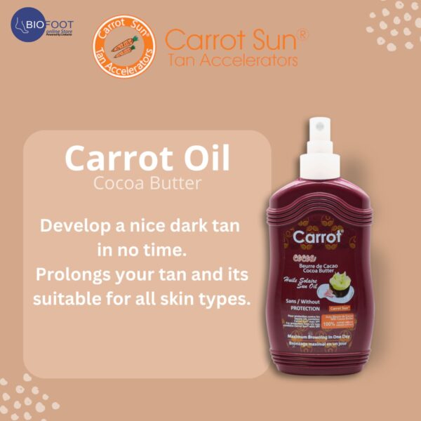 Carrot Sun Cocoa Butter Tanning Oil Spray 200ml - Image 2