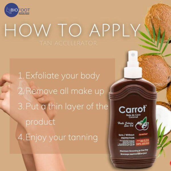 Carrot Sun Coconut Oil Tanning Spray 200ml - Image 4