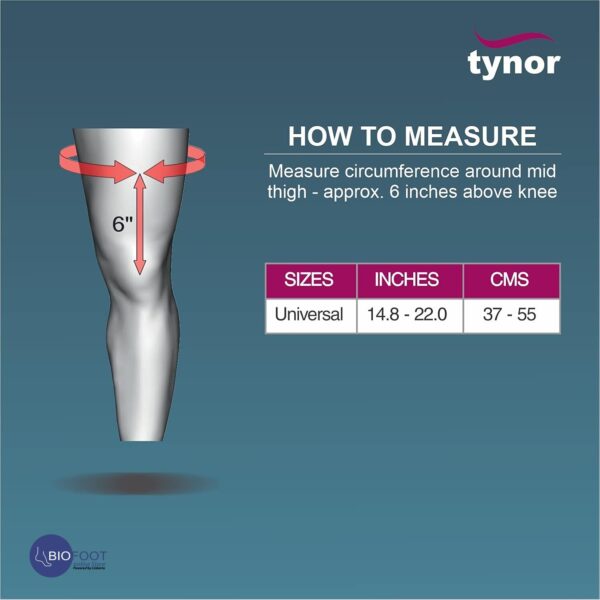 Tynor R.O.M. Knee Brace 18"/46cm Black Universal Size 1 Unit D-10 - Image 5