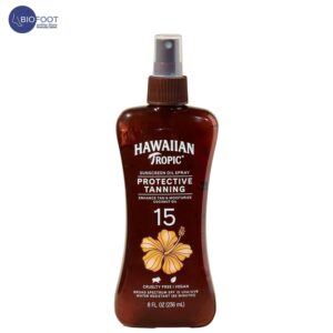 Hawaiian Tropic Sunscreen Oil Spray Protective Tanning, Enhance Tan & moisturize coconut oil, Tropical Scent, SPF15 236ml