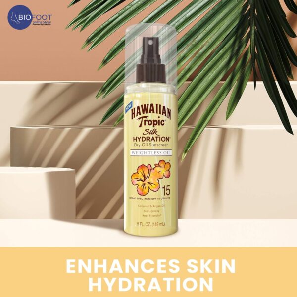 Hawaiian Tropic Weightless Hydration Dry Oil Sunscreen Mist SPF 15, 5oz - Image 2