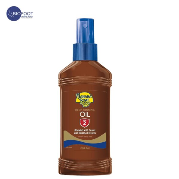 Banana Boat Protective Tanning Oil-SPF2-Carrot & Extracts-Deep Long Lasting Color-Water Resistant-Leaves Skin Feeling Silky Soft-Sun Kissed Glow-With Tan Extending Conditioners-236ML