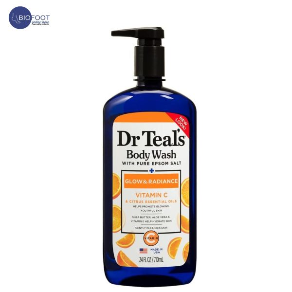 Dr Teal's Pure Epsom Salt Black Body Wash-Vitamin C & Citrus Oils 710ml