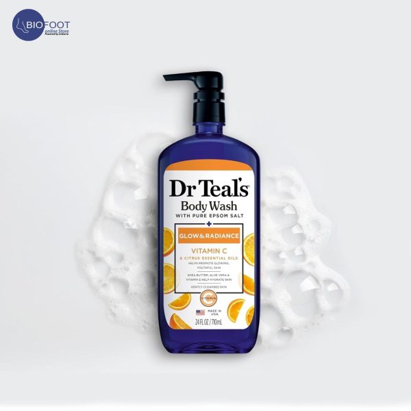 Dr Teal's Pure Epsom Salt Black Body Wash-Vitamin C & Citrus Oils 710ml - Image 4