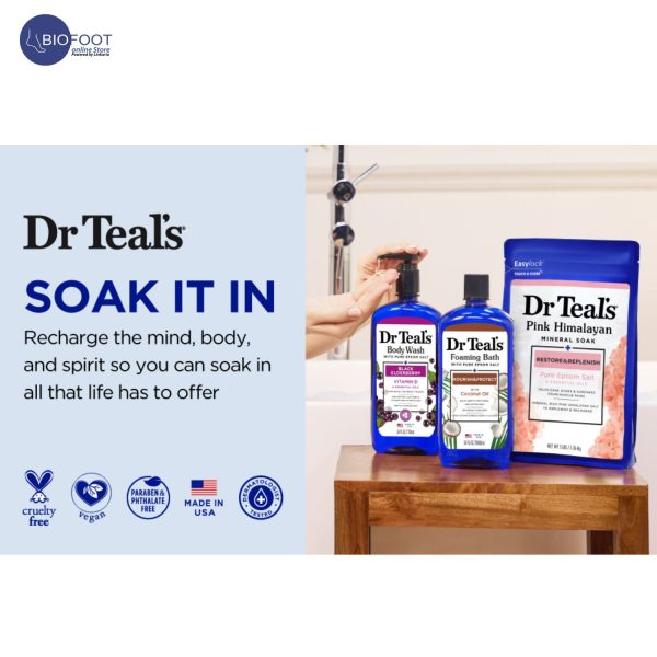 Dr Teal's Pure Epsom Salt  Body Wash-Cocunut Oil 710ml - Image 3