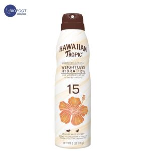 Hawaiian Tropic Sunscreen Clear Spray Weighless Hydration SPF 15 170G