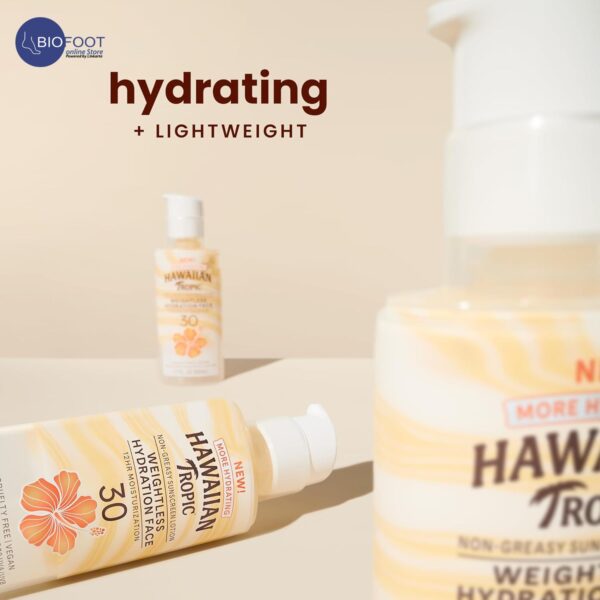 Hawaiian Tropic Oil Free Sunscreen Lotion Wieghtless Hydration for Face, SPF 30 50ML - Image 2