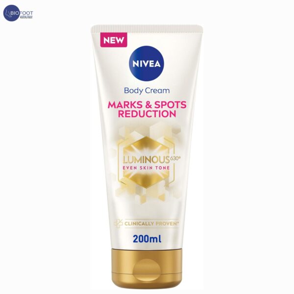 NIVEA LUMINOUS 630 Marks and Spots Reduction Body Cream, Even Skin Tone, Reduced Visibility of Stretch Marks, Sun Blemishes and Pigment Spots, 48H Moisture, Clinically Proven, 200ml