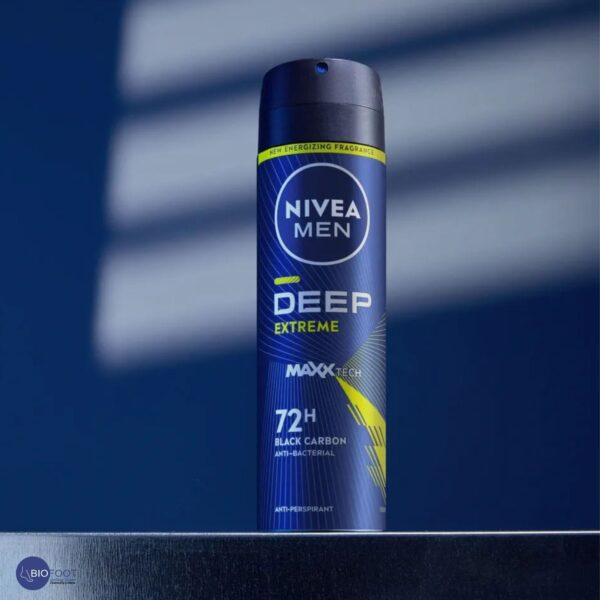 Nivea Men Deep Extreme Black Carbon 72hr Anti Persperant Spray 150ml - Image 3