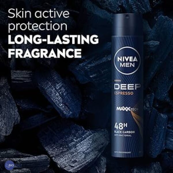 Nivea Men Deep Extreme Black Carbon 72hr Anti Persperant Spray 150ml - Image 5