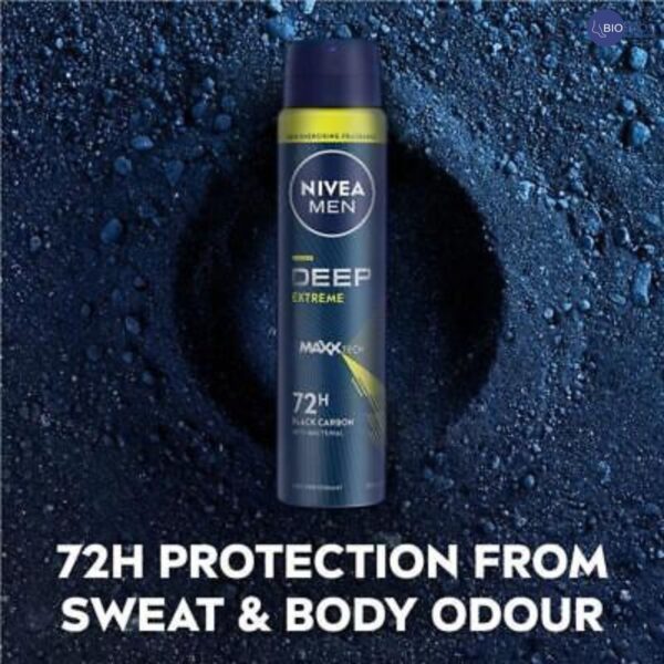 Nivea Men Deep Extreme Black Carbon 72hr Anti Persperant Spray 150ml - Image 4