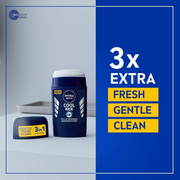 NIVEA Men Cool Kick 48H Deodorant Stick 50ml - Image 5