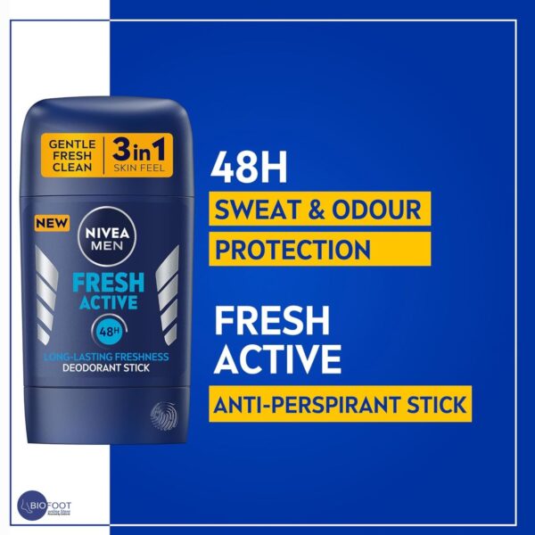 NIVEA Men Fresh Active 48H Deodorant Stick 50ml - Image 2