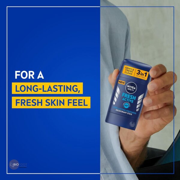 NIVEA Men Fresh Active 48H Deodorant Stick 50ml - Image 4