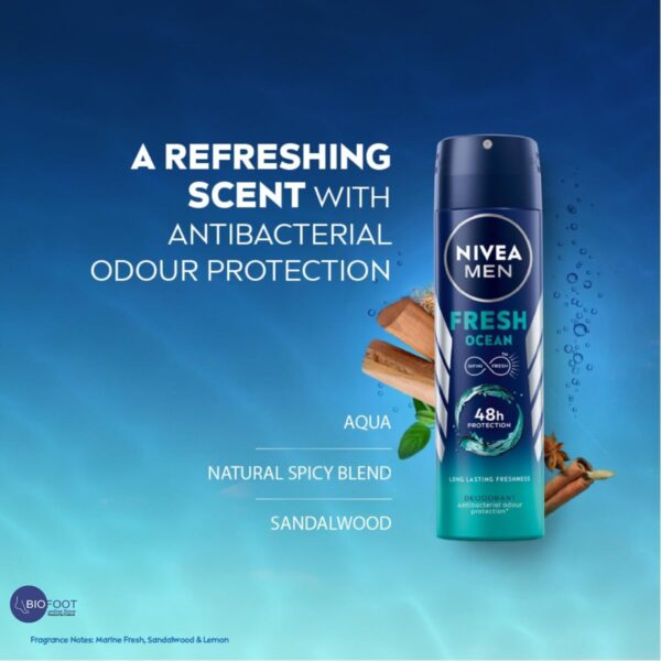 Nivea Men Fresh Ocean Long Lasting Freshness  48h 150ml - Image 4