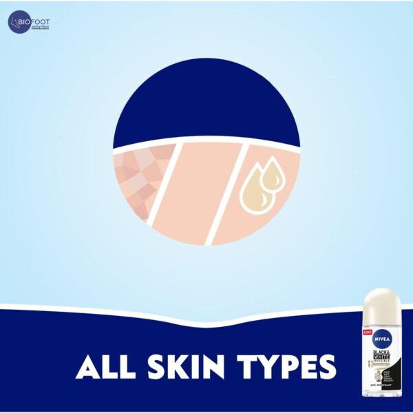 Nivea Black & White Invisible Silky Smooth Deo-Roll On48h 50ml - Image 3