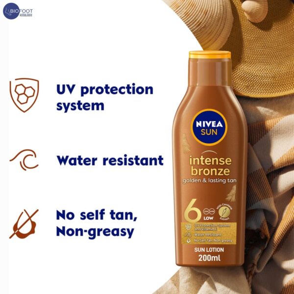 NIVEA Sun Intense Bronze Golden & lasting Tan SPF6 200ML - Image 4