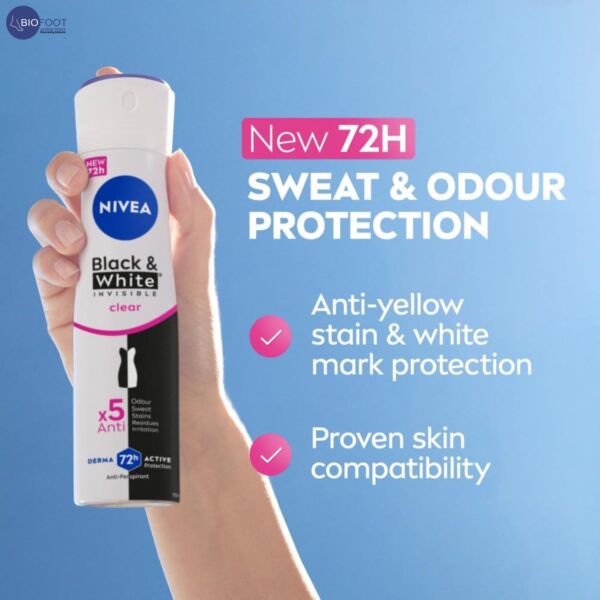 Nivea Deodorant Spray Black and White Original Female - Image 2