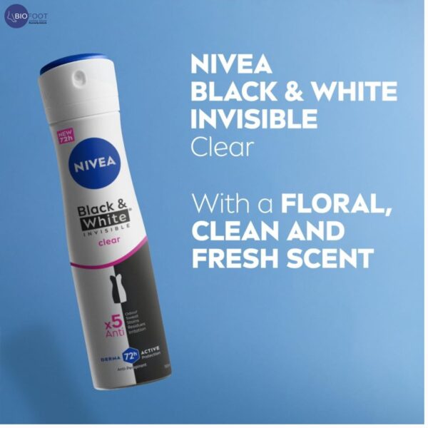 Nivea Deodorant Spray Black and White Original Female - Image 4
