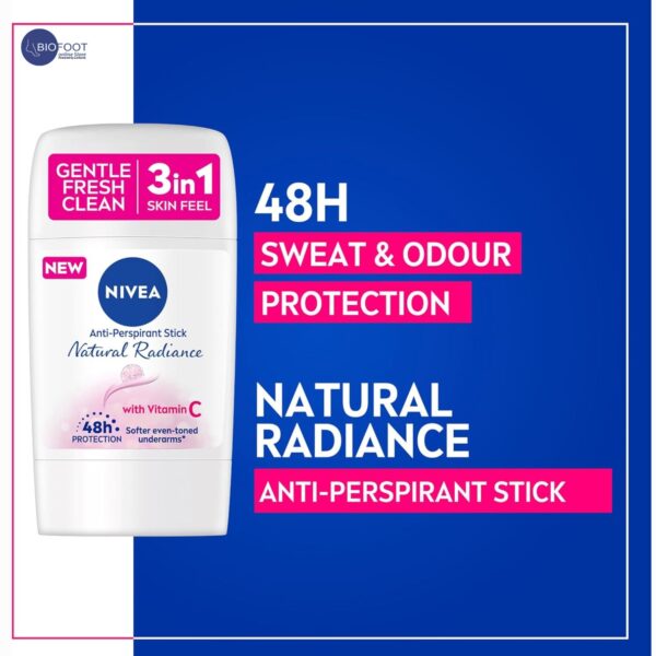 NIVEA Men Natural Radiance 48H Deodorant Stick 50ml - Image 3