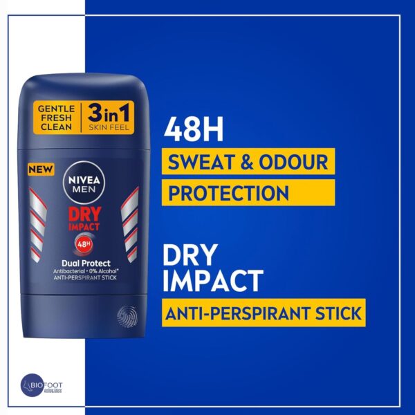 NIVEA Men Dry Impact 48H Deodorant Stick 50ml - Image 3