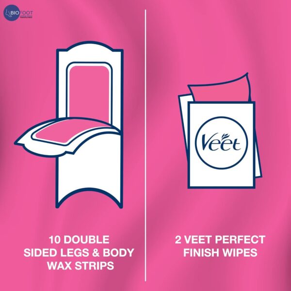 Veet Pure Legs & Body Wax Strips For Sensitive Skin – 20 Wax Strips - Image 4