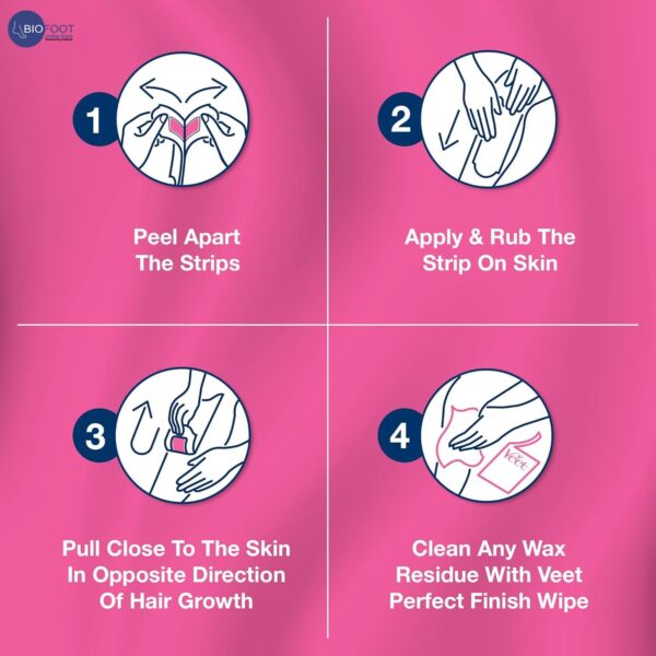 Veet Pure Legs & Body Wax Strips For Sensitive Skin – 20 Wax Strips - Image 5