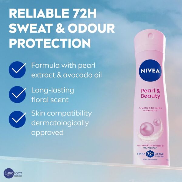 Nivea Pearl & Beauty Anti-Prespirant Soft & Smooth Pearl extract & Avocado 150ml - Image 2